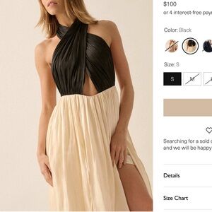 Promesa breaking waves satin cross-front halter maxi dress